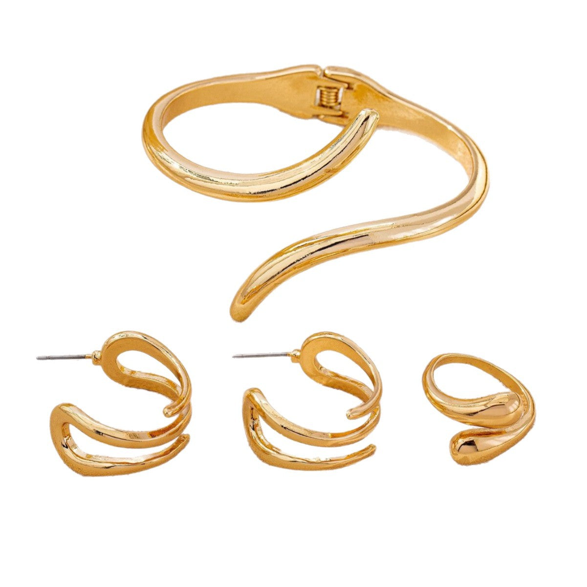 Gold Serpentine Earring Set
